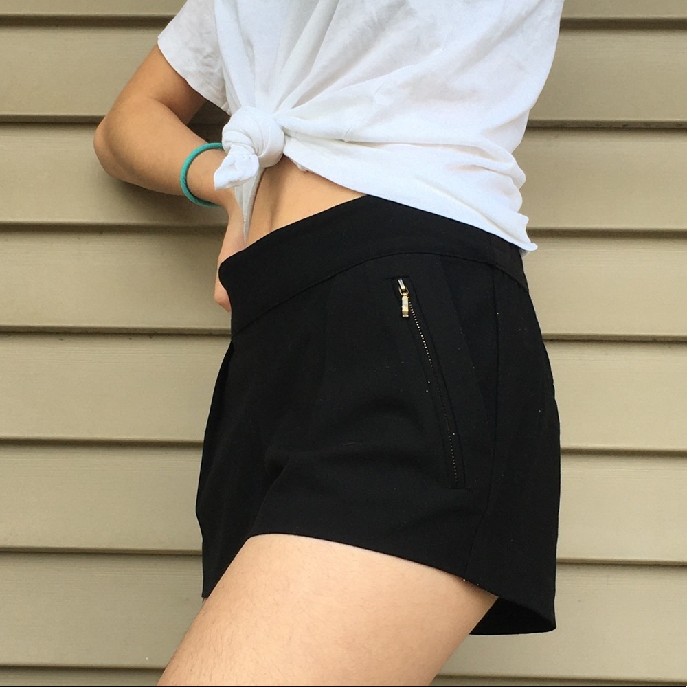 Black Shorts With Side Zippers
